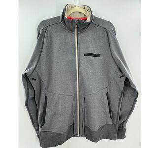 Lululemon Mens Gray Jacket Full Zip Bomber Warm Up Track Active Performance L